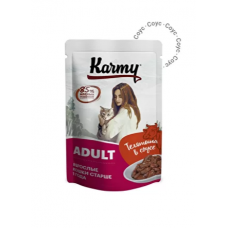 KARMY ADULT корм для кошек Пауч Телятина в соусе. Вес: 80 г