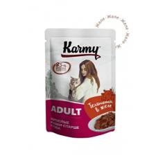 KARMY ADULT корм для кошек Пауч Телятина в желе. Вес: 80 г